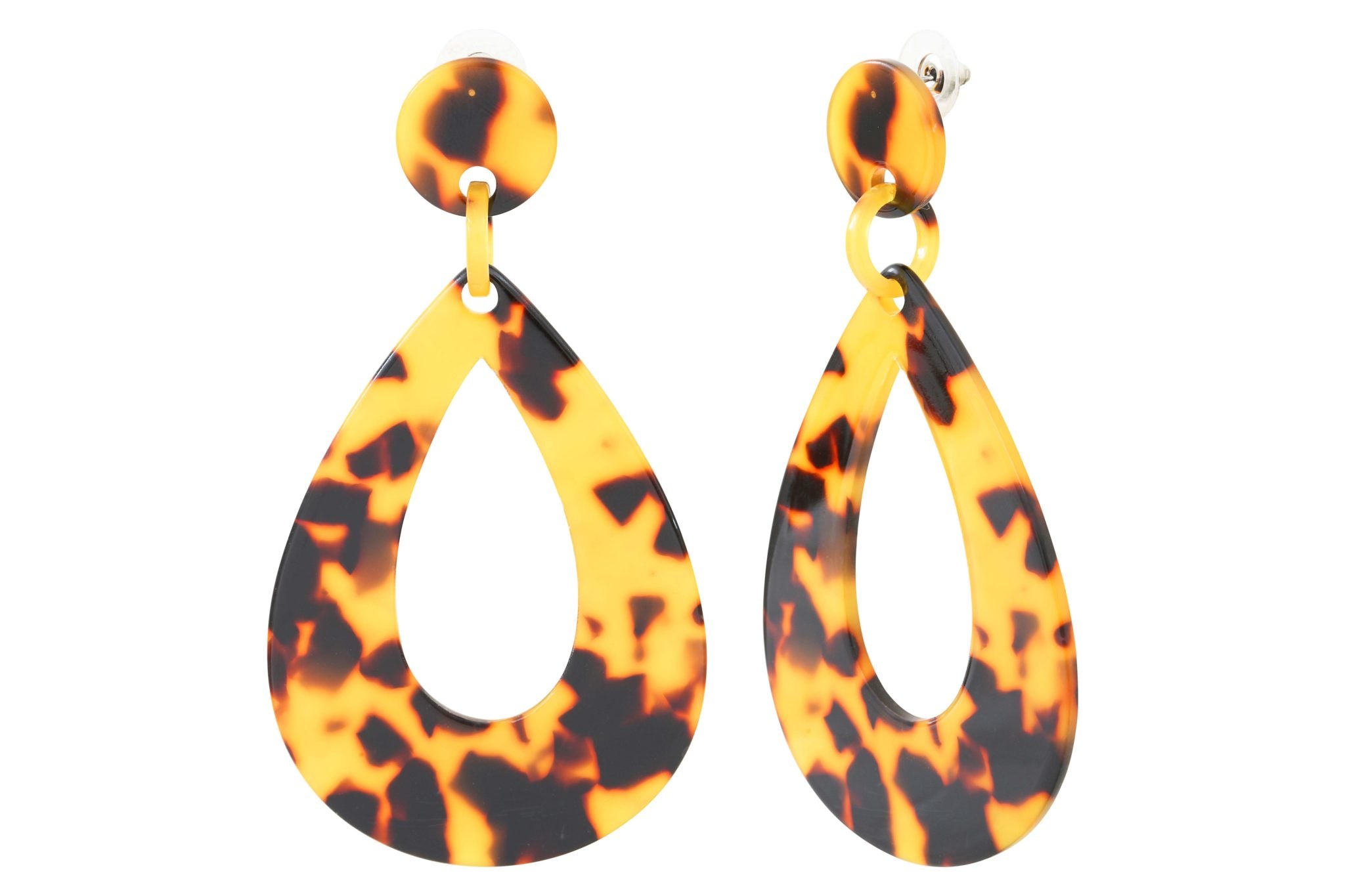 Boucles d'oreilles acier acétate écaille de tortue