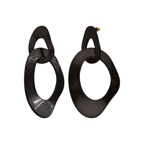 Boucles d'Oreilles Acier Acétate Anthracite