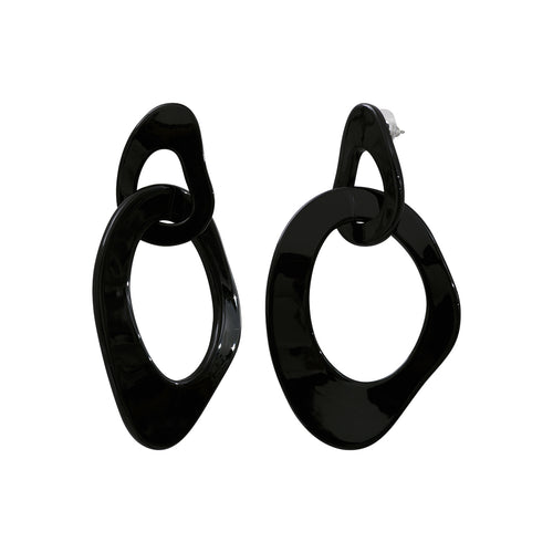 Black Acetate Steel Earrings