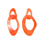 Orange acetate steel earrings