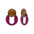 Purple honey acetate steel earrings