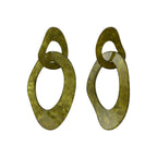 Boucles d'Oreilles acier acétate vert