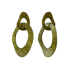 Boucles d'oreilles acier acétate vert