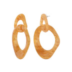 Boucles d'Oreilles Clip Ebba en Acier et Acétate beige