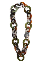 Seventies long necklace Acetate khaki beige brown