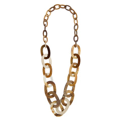 Sautoir Seventies Acétate ambre dorée