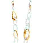 Sautoir Seventies Acétate turquoise gris ambre