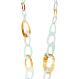 Sautoir Seventies Acétate turquoise gris ambre
