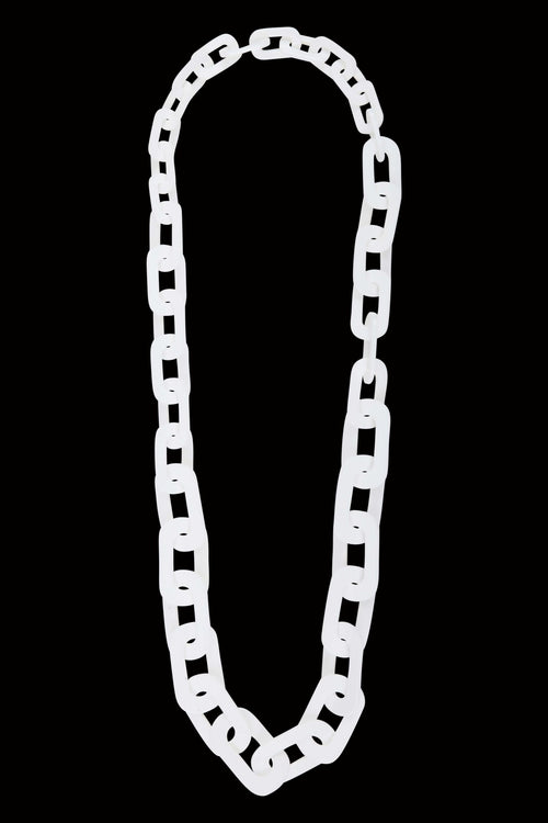 Seventies white acetate necklace