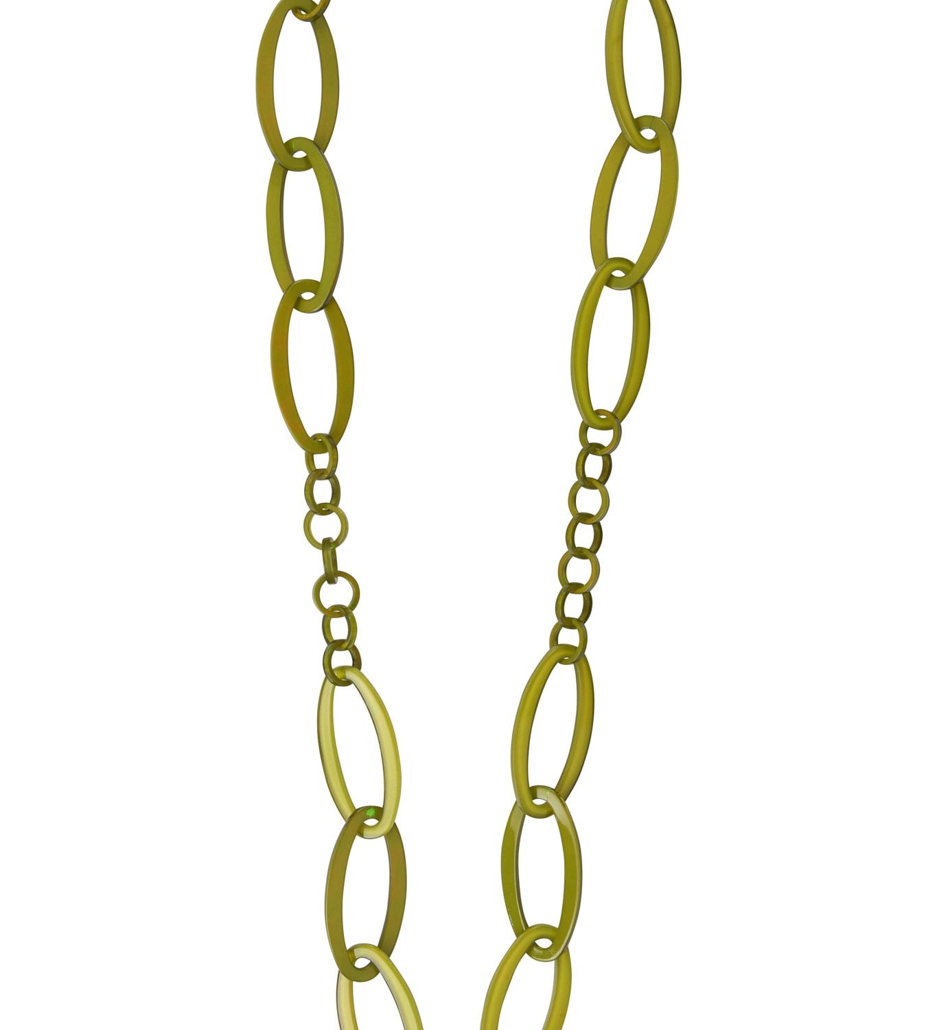 Sautoir Seventies Acétate vert olive