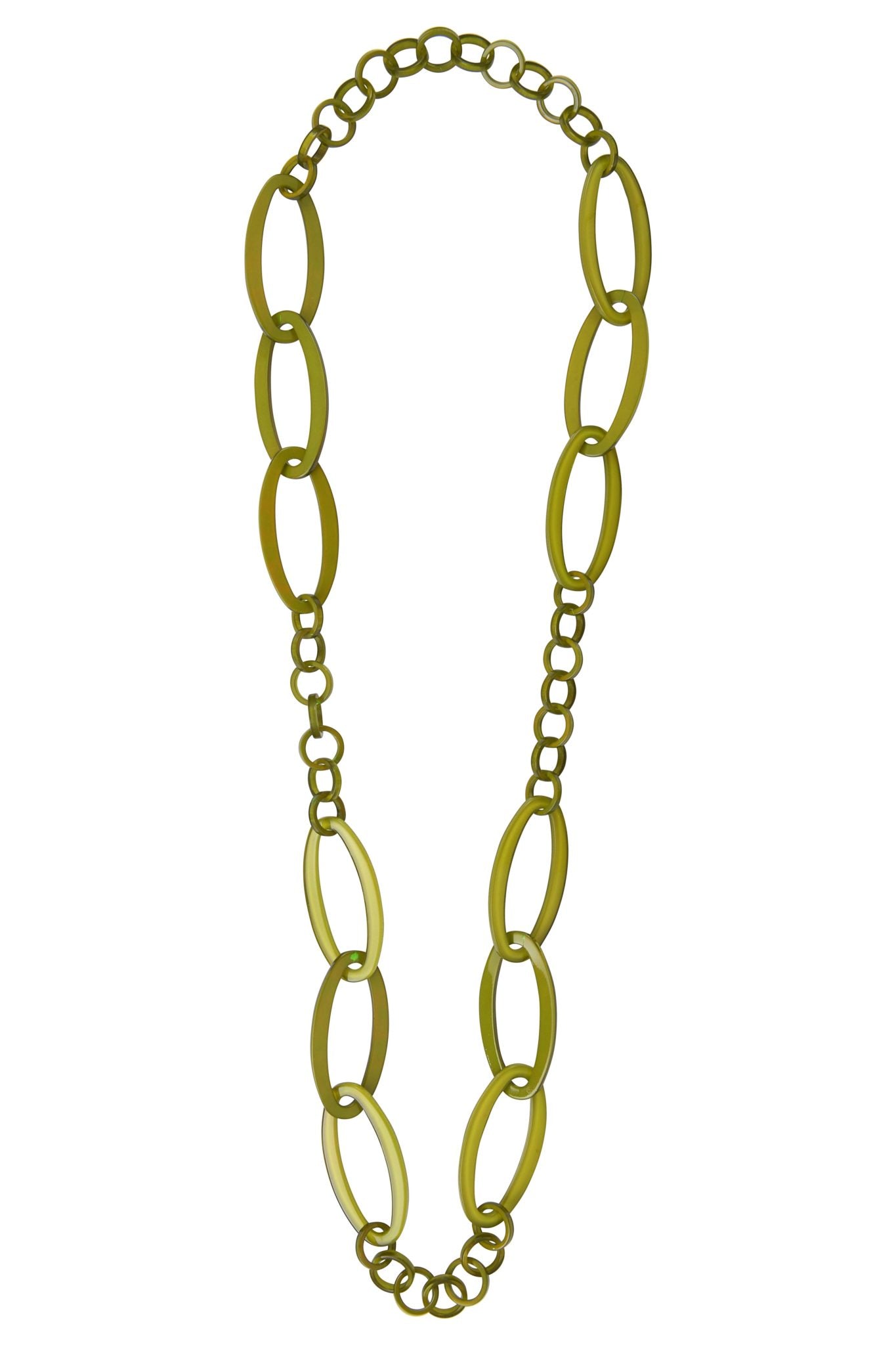 Sautoir Seventies Acétate vert olive