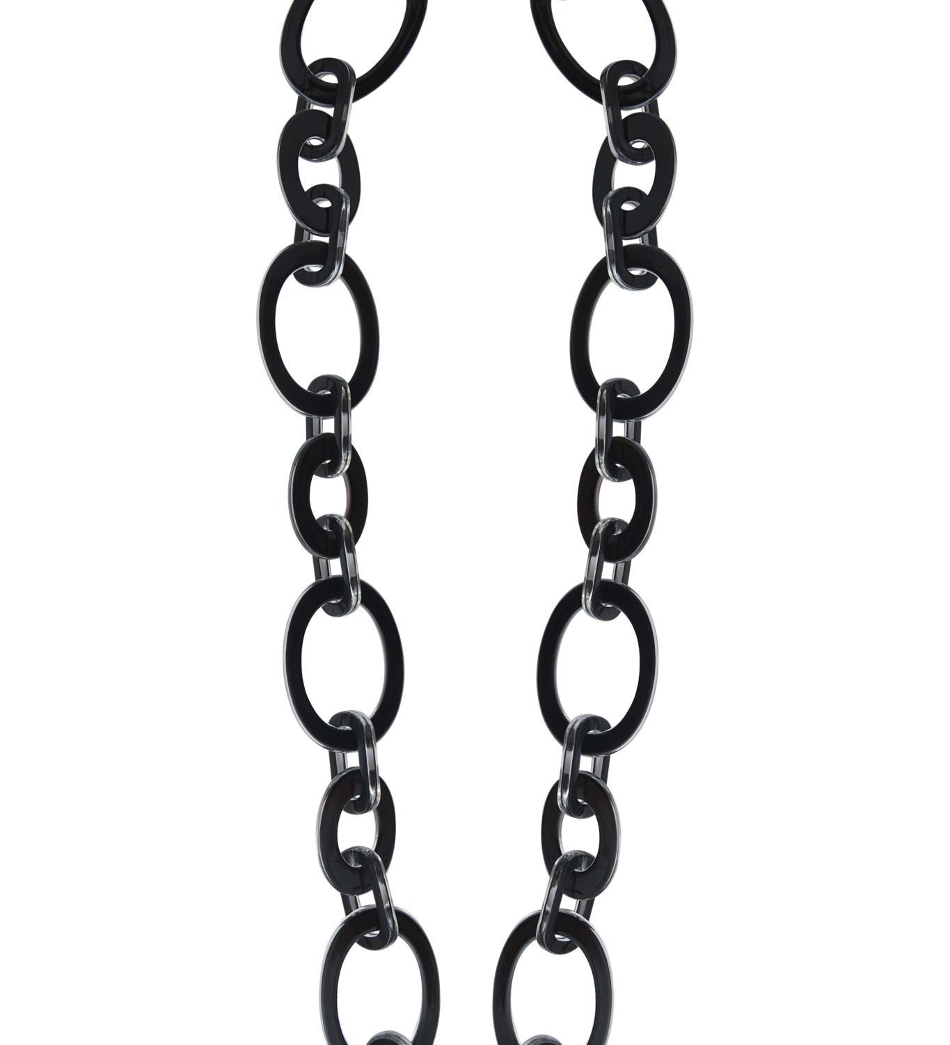 Sautoir Seventies plexiglas transparent laque noire