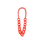 Seventies Acetate Long Necklace Red Oval Links