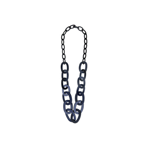 Seventies Navy Acetate Long Necklace