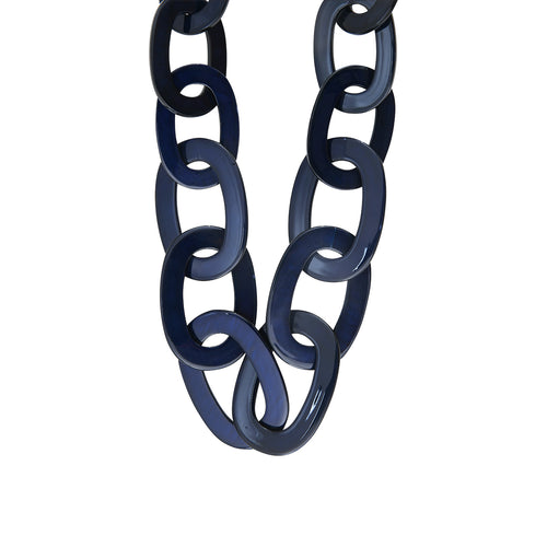 Seventies Navy Acetate Long Necklace