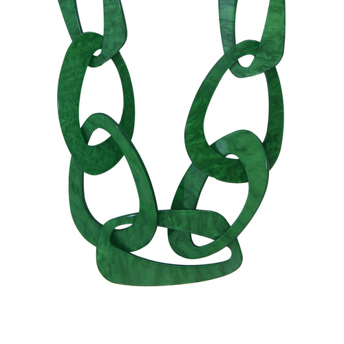 Seventies Green Acetate Long Necklace