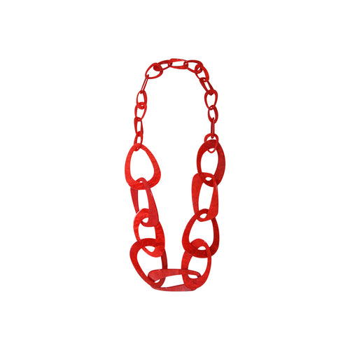 Seventies Red Acetate Long Necklace