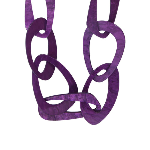 Seventies Purple Acetate Long Necklace