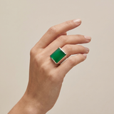 Bague Chevalière Onyx Vert