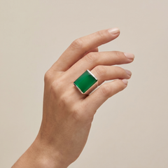 Bague Chevalière Onyx Vert