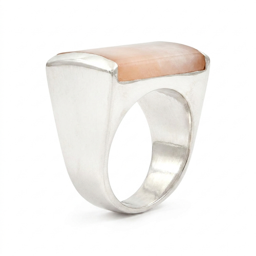 Bague Chevalière Quartz Rose