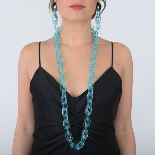 Seventies Blue Long Necklace