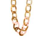 Kara long necklace in pink amber acetate