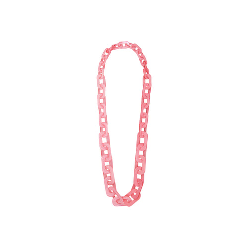 Lara long necklace in pink acetate