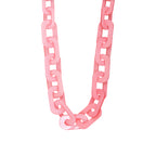 Lara long necklace in pink acetate